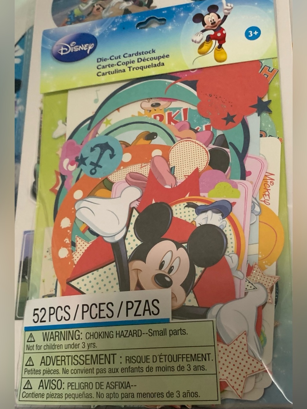Disney 52 Piece Mickey Mouse & Friends Die-Cut Cardstock
